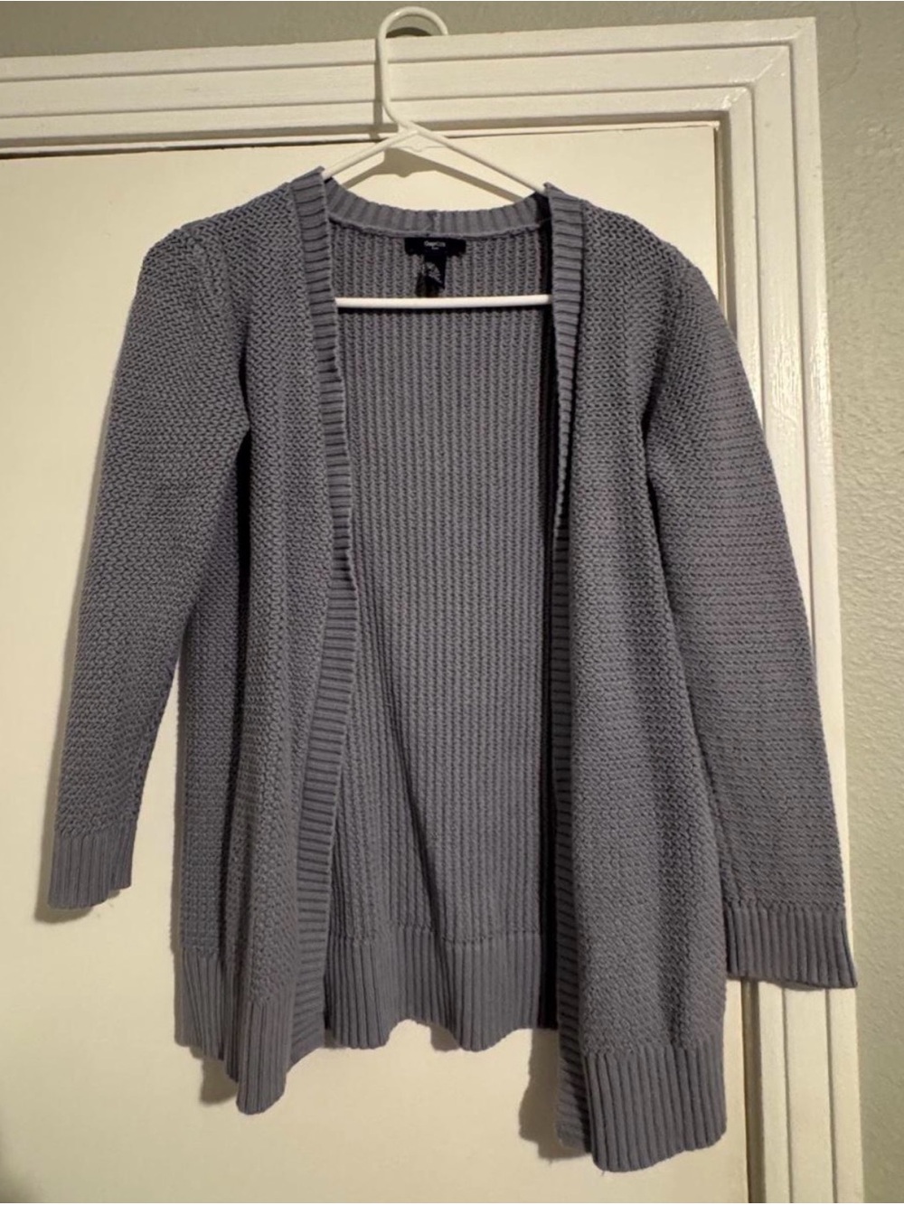 GAP Open-Front Light Gray Knit Cardigan